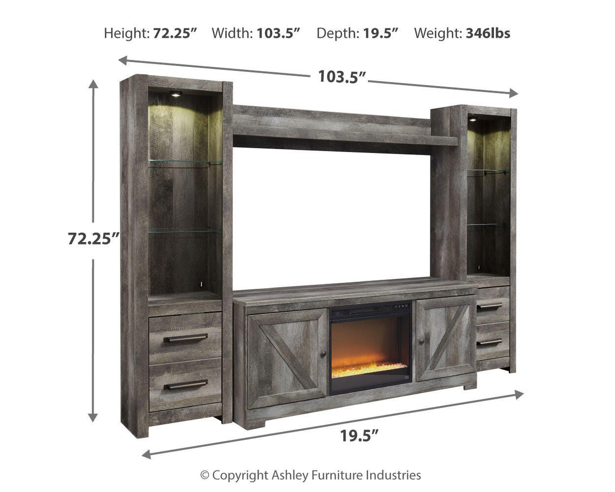 Wynnlow 4-Piece Entertainment Center with Electric Fireplace - W440W5