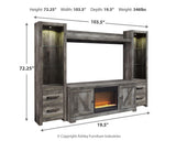 Wynnlow 4-Piece Entertainment Center with Electric Fireplace - W440W5