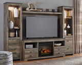 Trinell 4-Piece Entertainment Center with Electric Fireplace - W446W8
