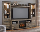 Trinell 4-Piece Entertainment Center with Electric Fireplace - W446W8