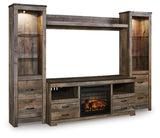 Trinell 4-Piece Entertainment Center with Electric Fireplace - W446W8