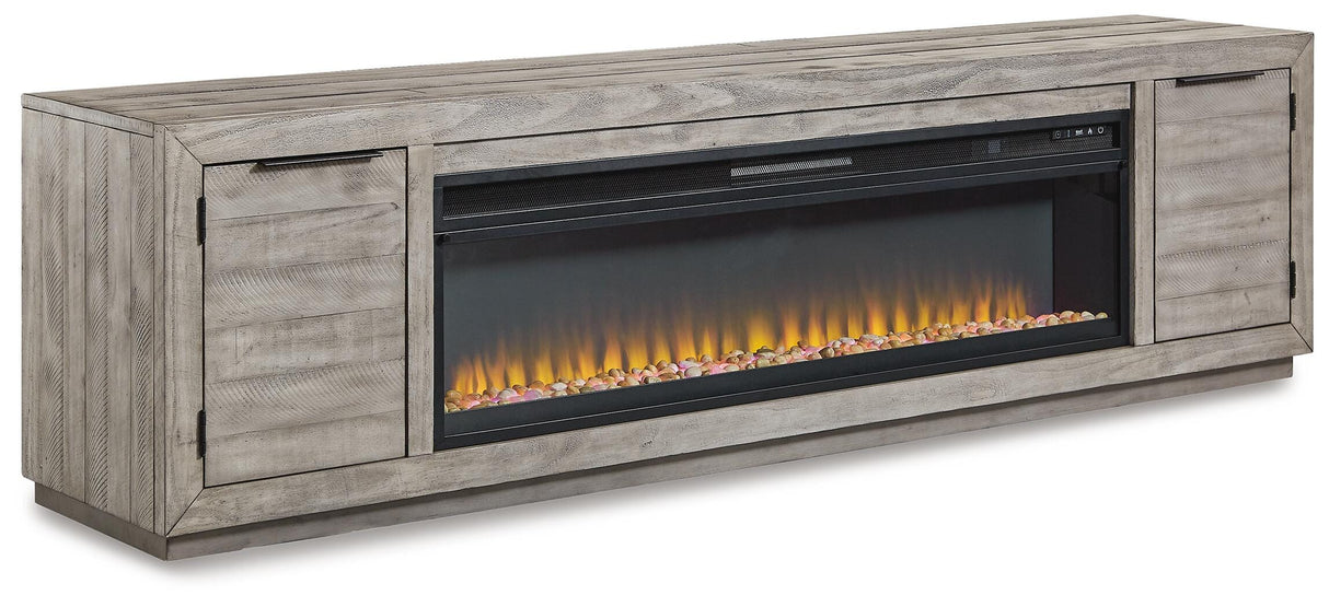 Naydell 92" TV Stand with Electric Fireplace - W996W1