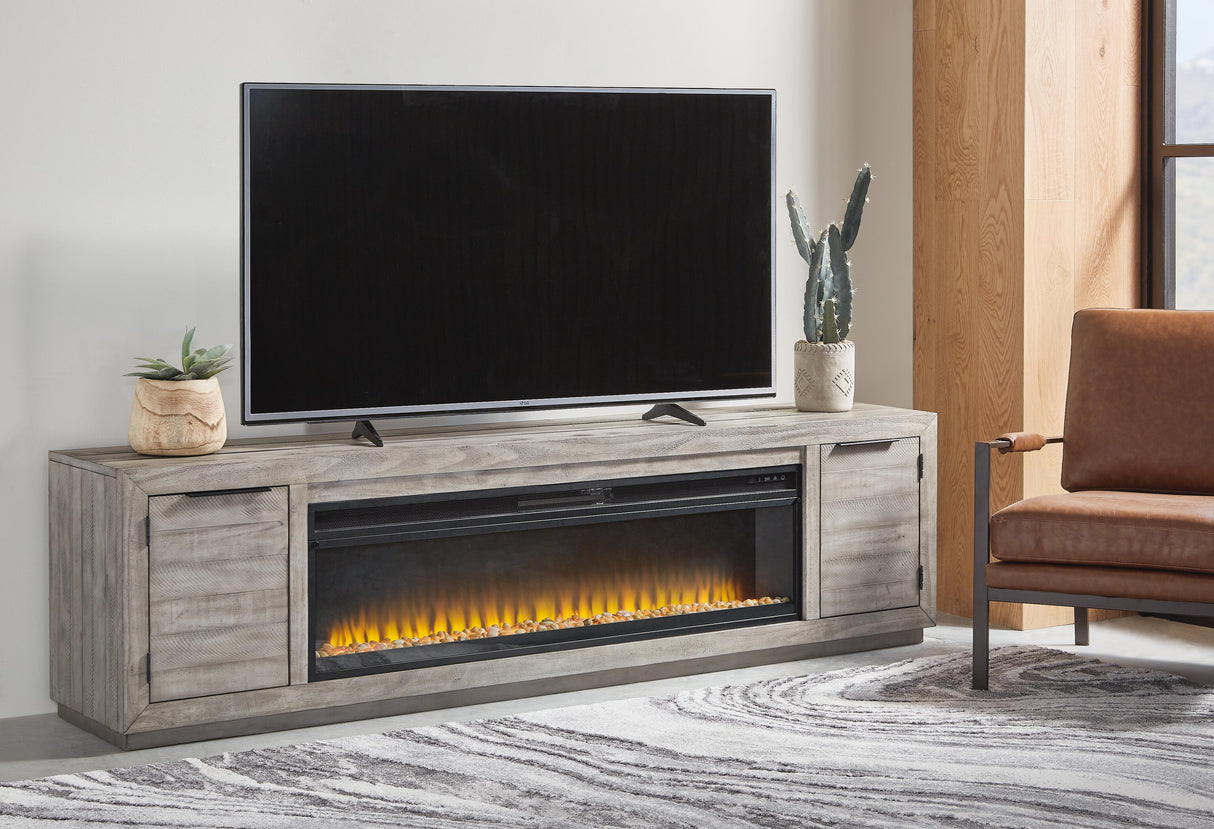 Naydell 92" TV Stand with Electric Fireplace - W996W1