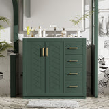 Retro Style Bathroom Vanity, 3 Drawers & Soft Closing Doors
