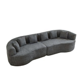 Curved Sectional Sofa With 6 Pillows