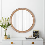 Round Wall Mirror With Ribbed Frame