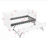 Gingham Daybed With USB Charging Port, Wave-Shaped Design