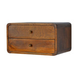 Curved Wall Mounted Bedside Nightstand
