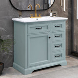 Bathroom Vanity With Sink, 2 Tip Out Drawers, Soft Close Hinges - Gray