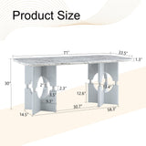 Modern Dining Table With Sleek Hollow-Out Frame And Accents
