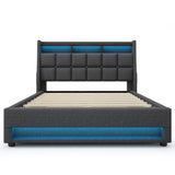 Upholstered Platform Bed With A Hydraulic Storage System, LED And USB Charging (Without Mattress)