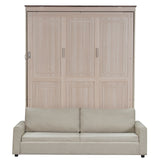 Queen Size Murphy Bed With Sofa And LED - Beige
