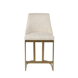 Upholstered Counter Stool With Metal Base - Cream
