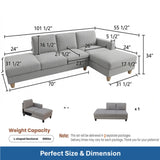 L - Shaped Sectional Sofa With Chaise & Ottoman
