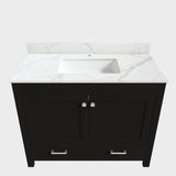 Bathroom Vanity Set, Fluted Cabinet, Soft Close Doors & Drawers - Black
