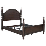 4 Poster California King Bed With Serpentine Headboard - Dark Oak