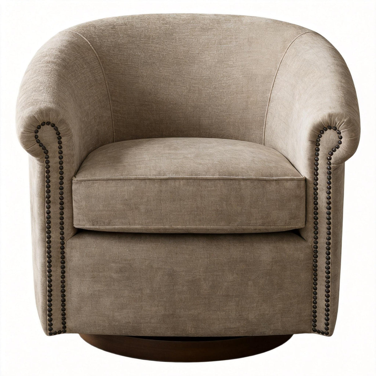 Barrel Swivel Accent Chair, 360 Degree Rotating For Living Room - Sand