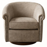 Barrel Swivel Accent Chair, 360 Degree Rotating For Living Room - Sand