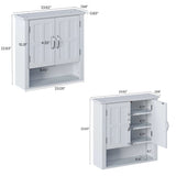 Multi Functional Wall Mounted Cabinet With Adjustable Shelves For Bathroom