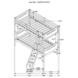 Bunk Bed With Built In Ladder, Safety Guardrails And Angled Access Step