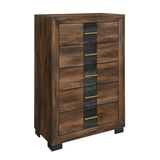 Chest With 5 Drawers - Brown Black