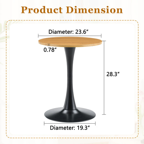 Round Dining Table With Thickened Top For Kitchen