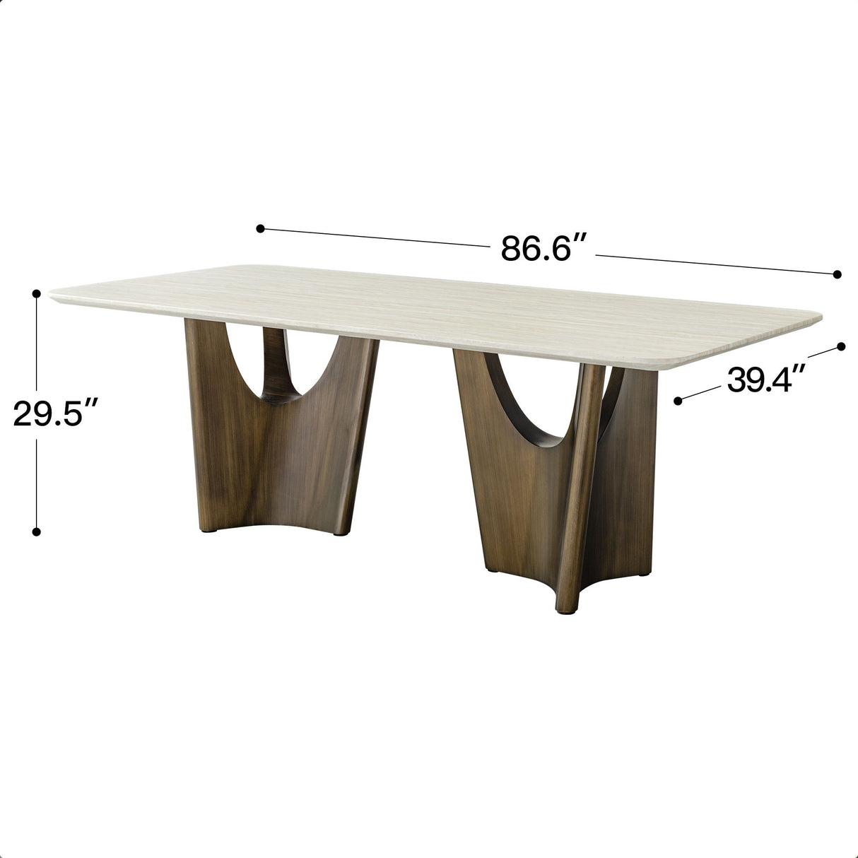 Dining Table Set With Upholstery - Ancient White / Antique Bronze / Beige