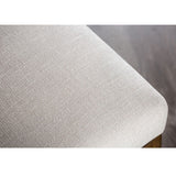 Upholstered Bench With Trestle Base - Brown / White
