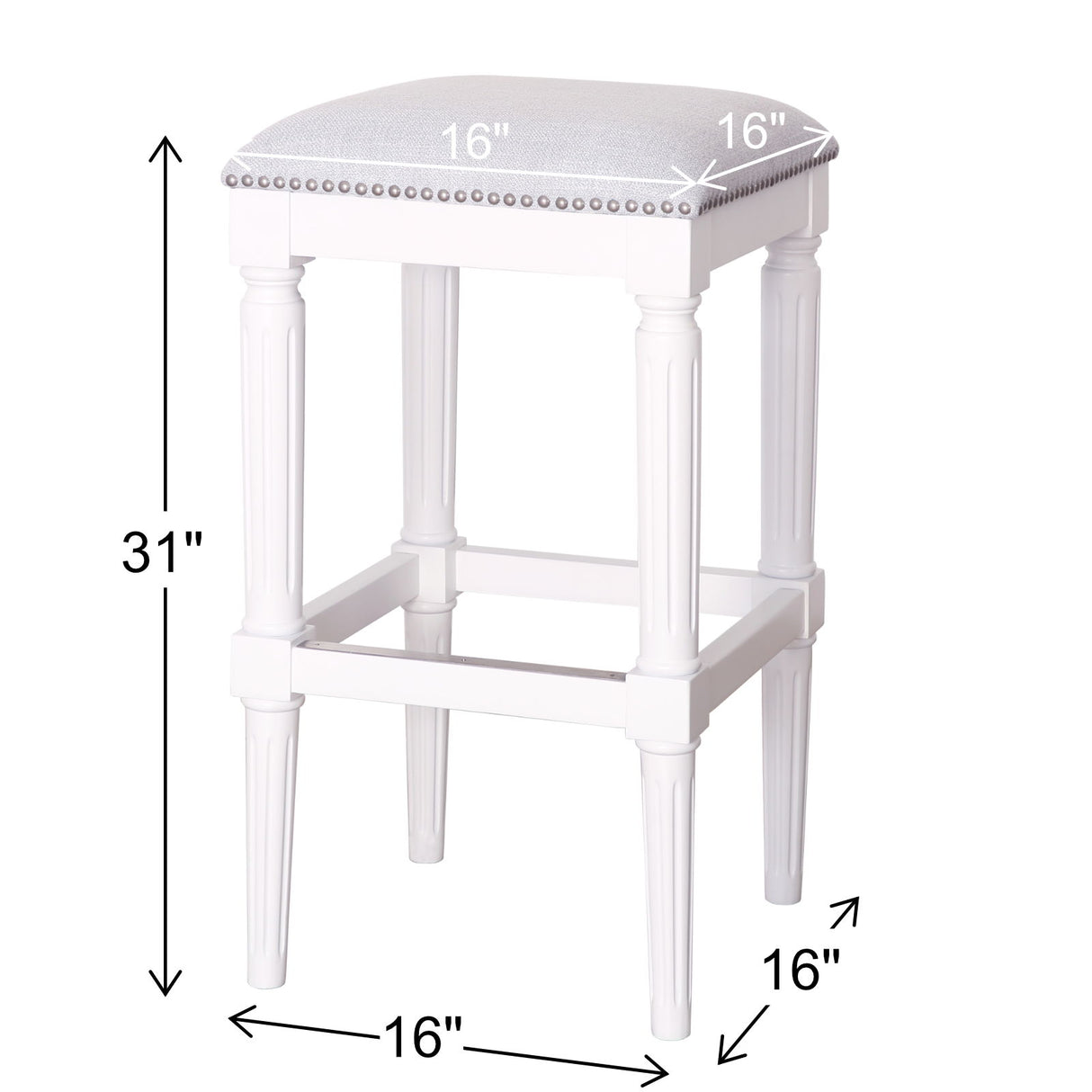 Square Stool With Upholstered Seat