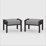 Modern All-Weather Ottomans With Cushions (Set of 2)