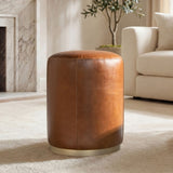 Nico - Round Ottoman Stool - Brown