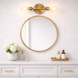 Reverie - Double Lights Bathroom Wall Sconce Over Mirror - Clear / Gold