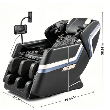 Massage Chair Recliner, Zero Gravity & Full Body Air Pressure - Black