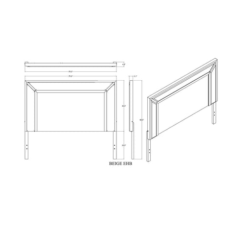 Ciara - King Bed With LED Panel Headboard, Low Profile Design - Beige