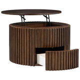 Round Lift Top Coffee Table With Hidden Storage For Living Room