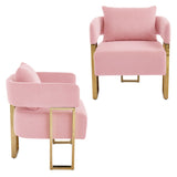 Modern Classic Design Decorative Chair Teddy Fleece Upholstered And Metal Foot