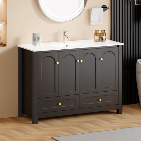 Bathroom Vanity With Sink Combo, 4 Soft Close Doors And 2 Drawers