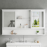Wall Mounted Bathroom Medicine Cabinet With Double Mirrored Doors