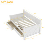 Modern Daybed With 2 Large Drawers, X Shaped Frame