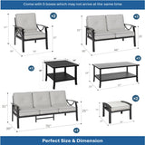 Patio Furniture Set, Coffee Table And Cushions For Backyard