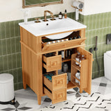 Bathroom Vanity With Flip Out Drawer, 2 Soft-Close Drawers