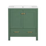 Bathroom Vanity With Single Sink, Combo Cabinet Undermount Sink, Bathroom Storage Cabinet With 2 Doors And A Drawer, Soft Closing, Multifunctional Storage, Solid Wood Frame