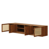 78" TV Stand For TVs Up To 85", Media Console, Adjustable Shelves - Walnut
