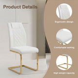 High Back Dining Chairs For Dining & Kitchen Room (Set of 4) - Golden / White