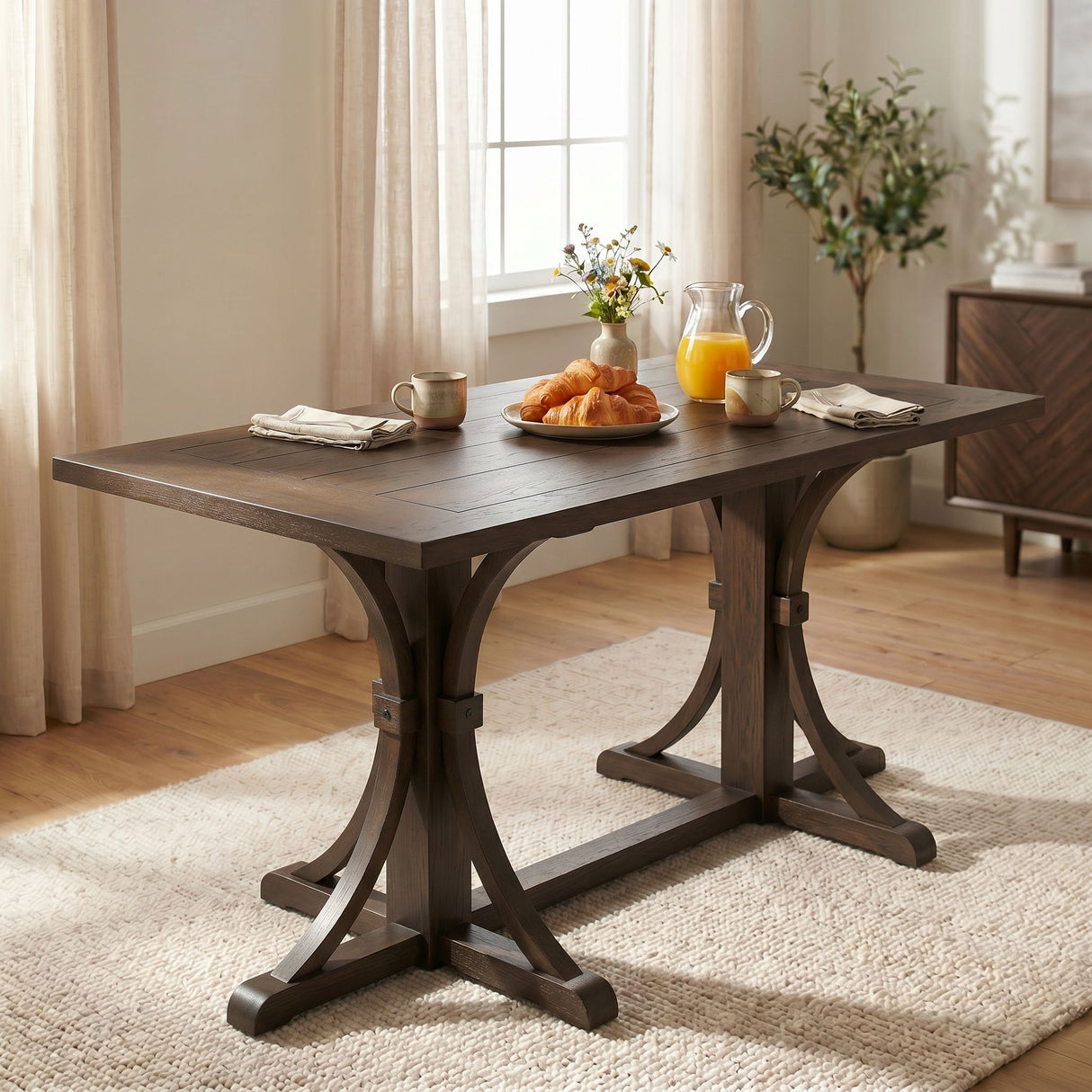 Dining Table With Trestle Base