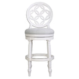 Stool With Back And Swivel Upholstered Seat