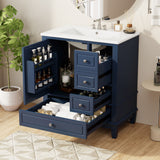Freestanding Bathroom Vanity With Sink, Soft Close Door, 3 Drawers