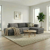 L-Shaped Modular Sofa With Double Layer Cushion