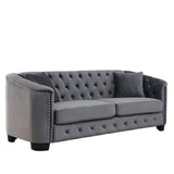 Modern Chesterfield Sofa With Tufted Backrest For Living Room