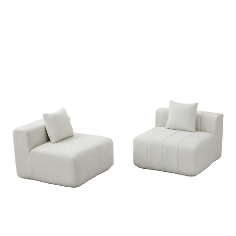 Modular Sectional Sofa With 2 Pillows, Symmetrical Design